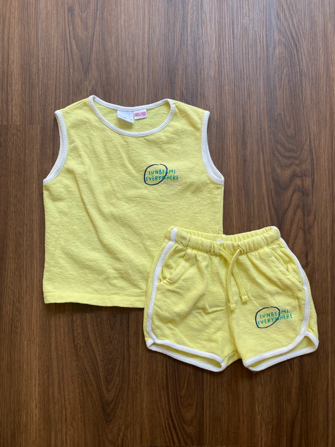 Zara Yellow Toddler Tank and Shorts Set 2-3yr