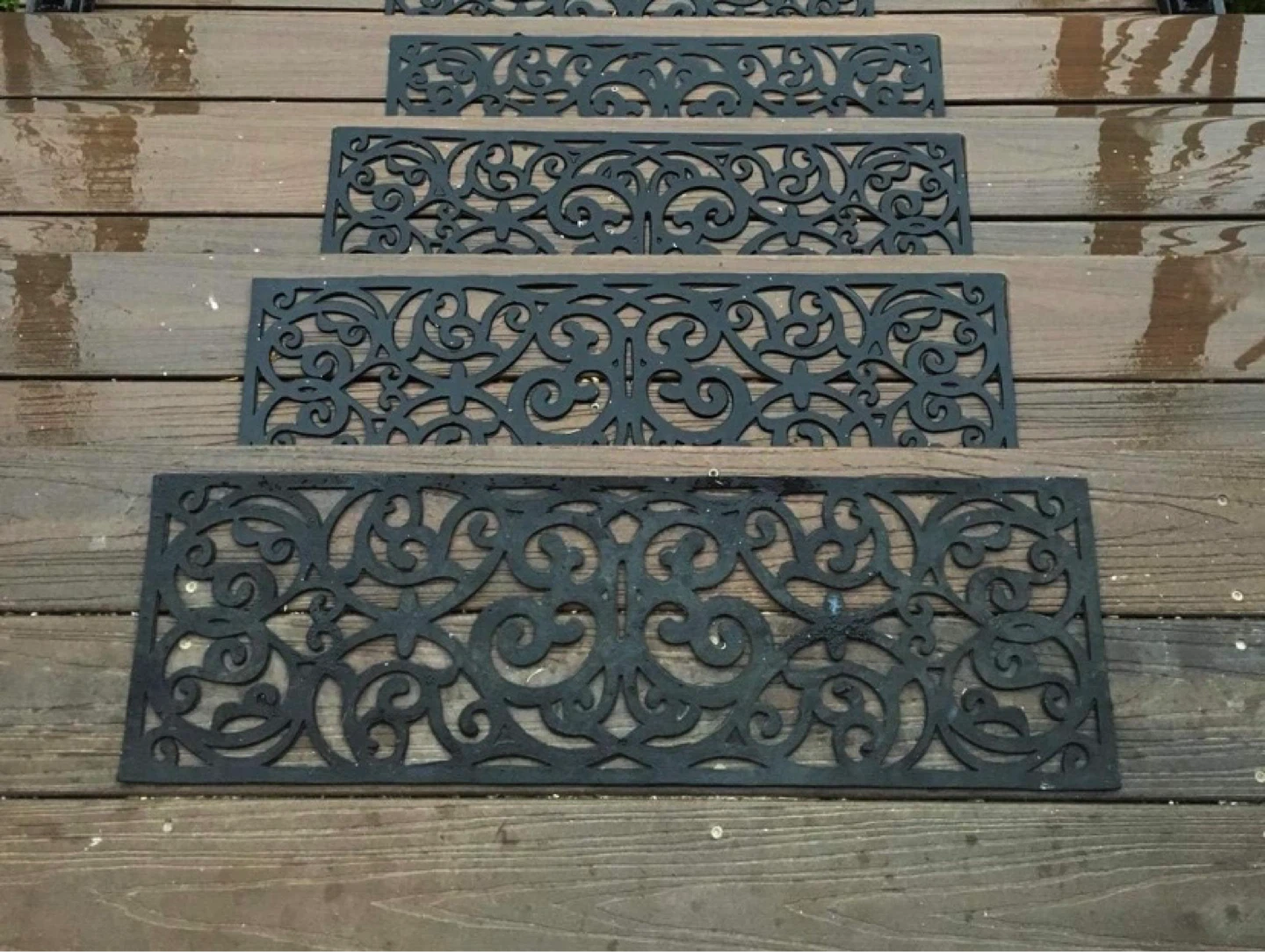 New Outdoor Rubber Stair Treads Non-Slip 4 Pieces - photo 2