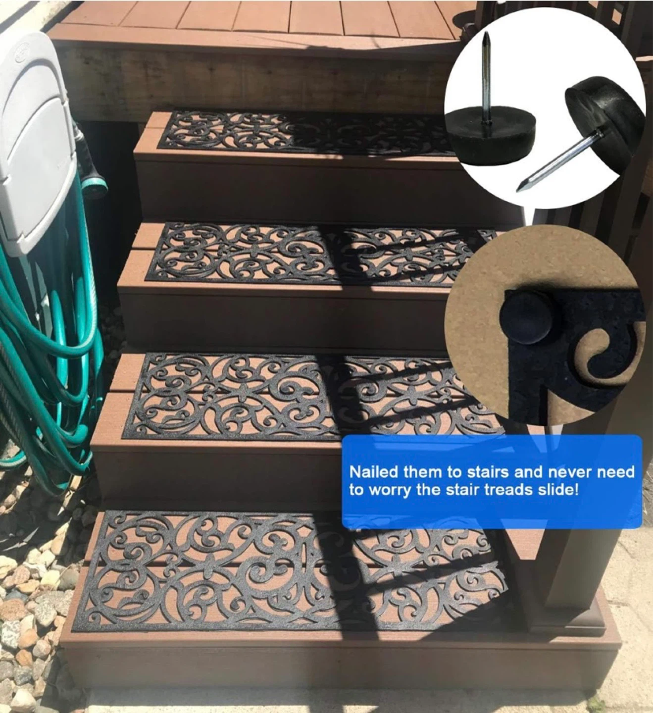 New Outdoor Rubber Stair Treads Non-Slip 4 Pieces - photo 5
