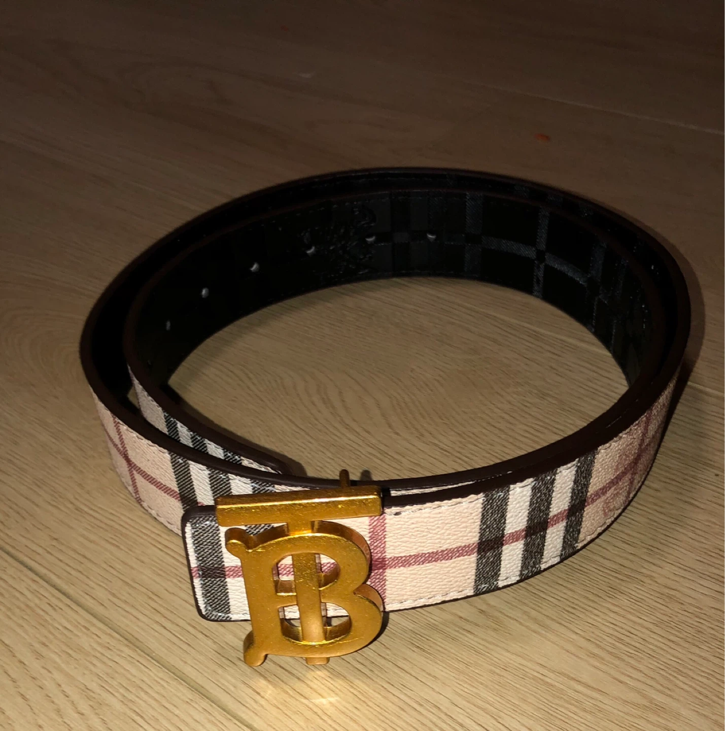 Burberry Belt with Gold 'B' Buckle