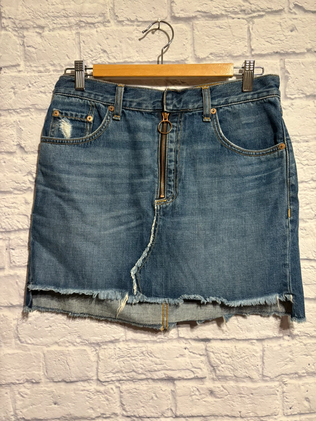 Rag and Bone Denim Mini Skirt Zipper Front Size 29 - photo 2
