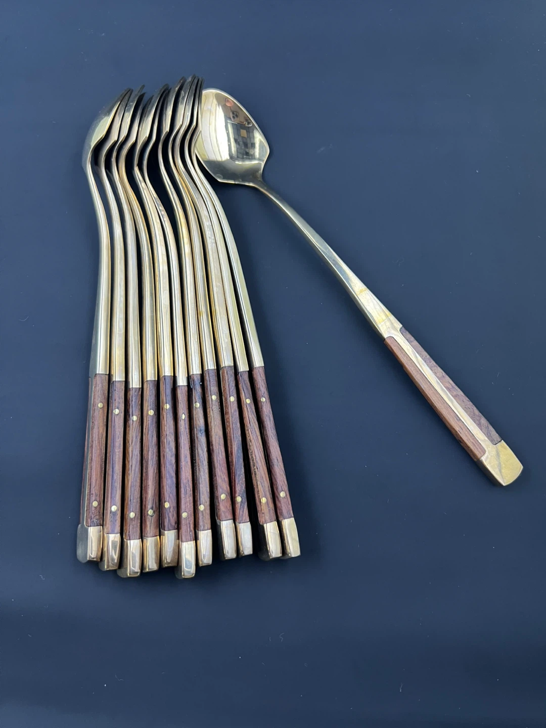Mid-Century Long Handle Dessert Spoons - photo 3