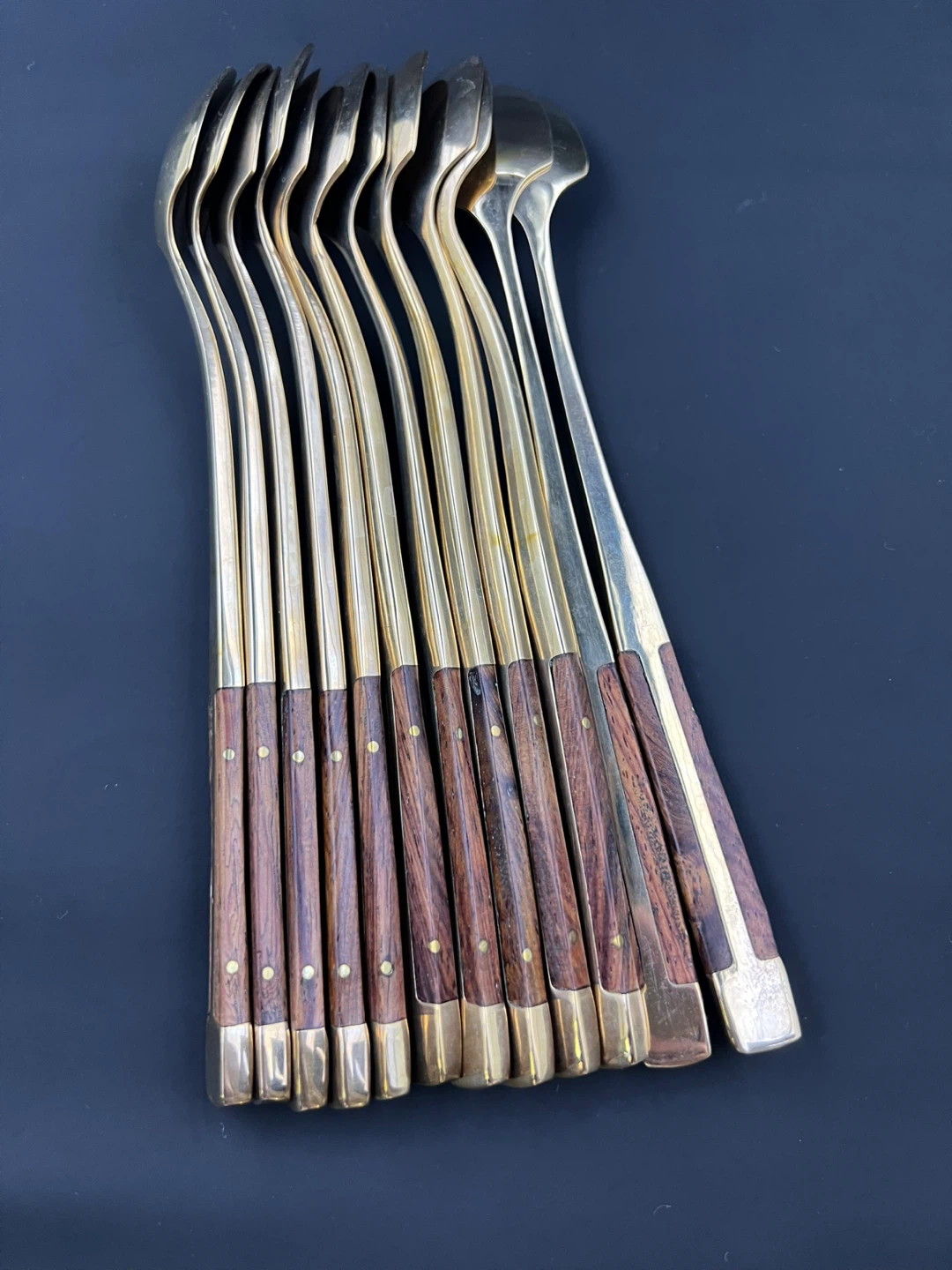 Mid-Century Long Handle Dessert Spoons - photo 5