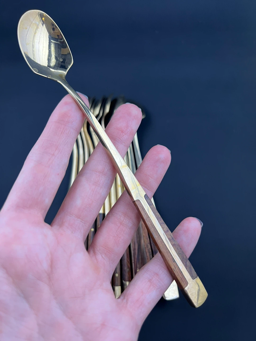 Mid-Century Long Handle Dessert Spoons - photo 4
