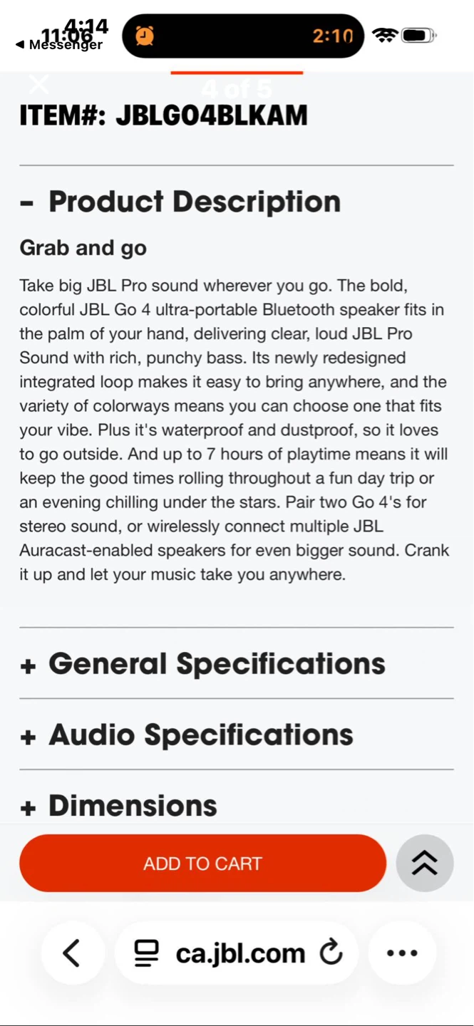 Sealed JBL GO4 - photo 4