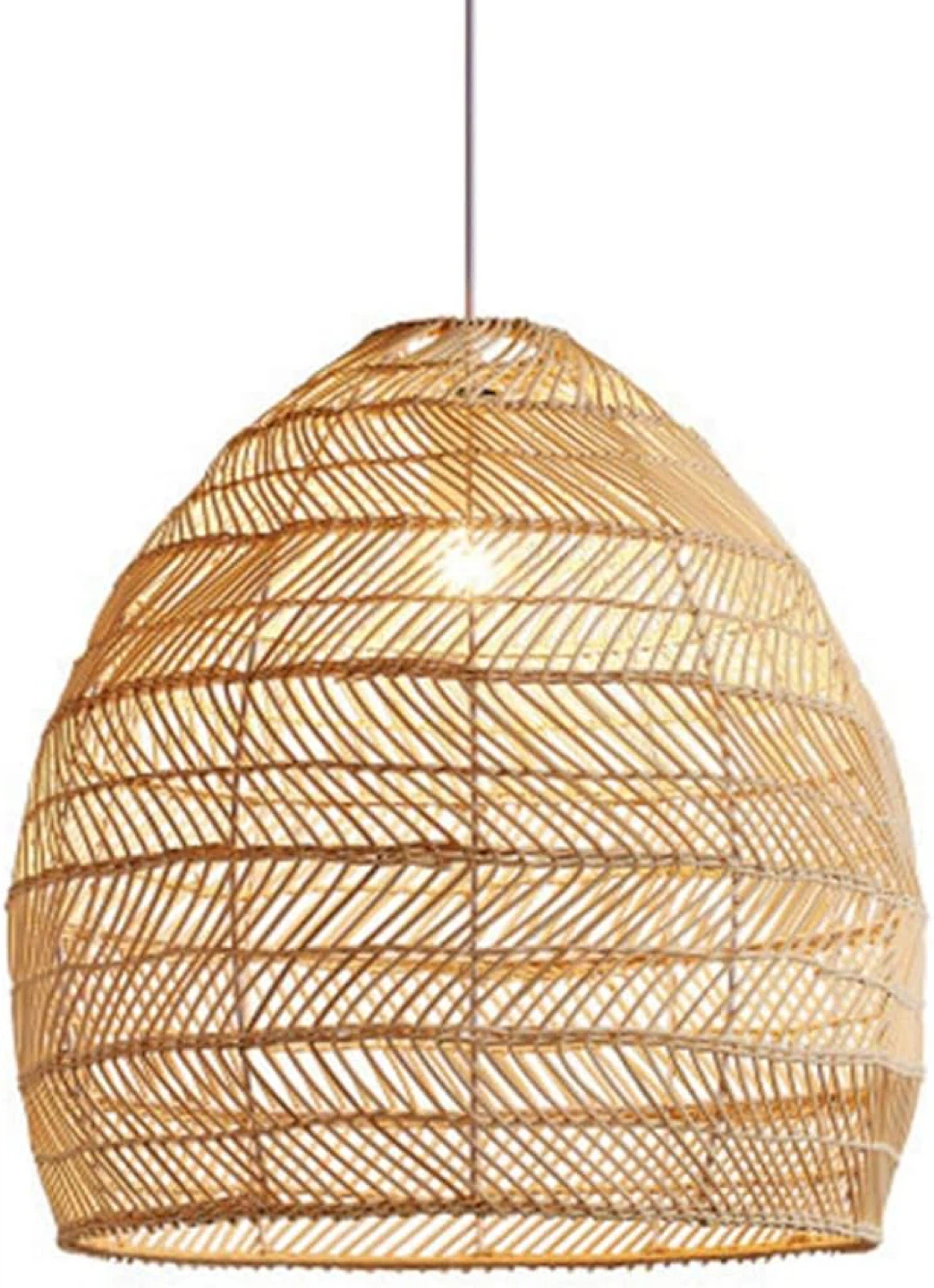 Boho Rattan Pendant Light – Handwoven Ceiling Hanging Lamp - photo 4