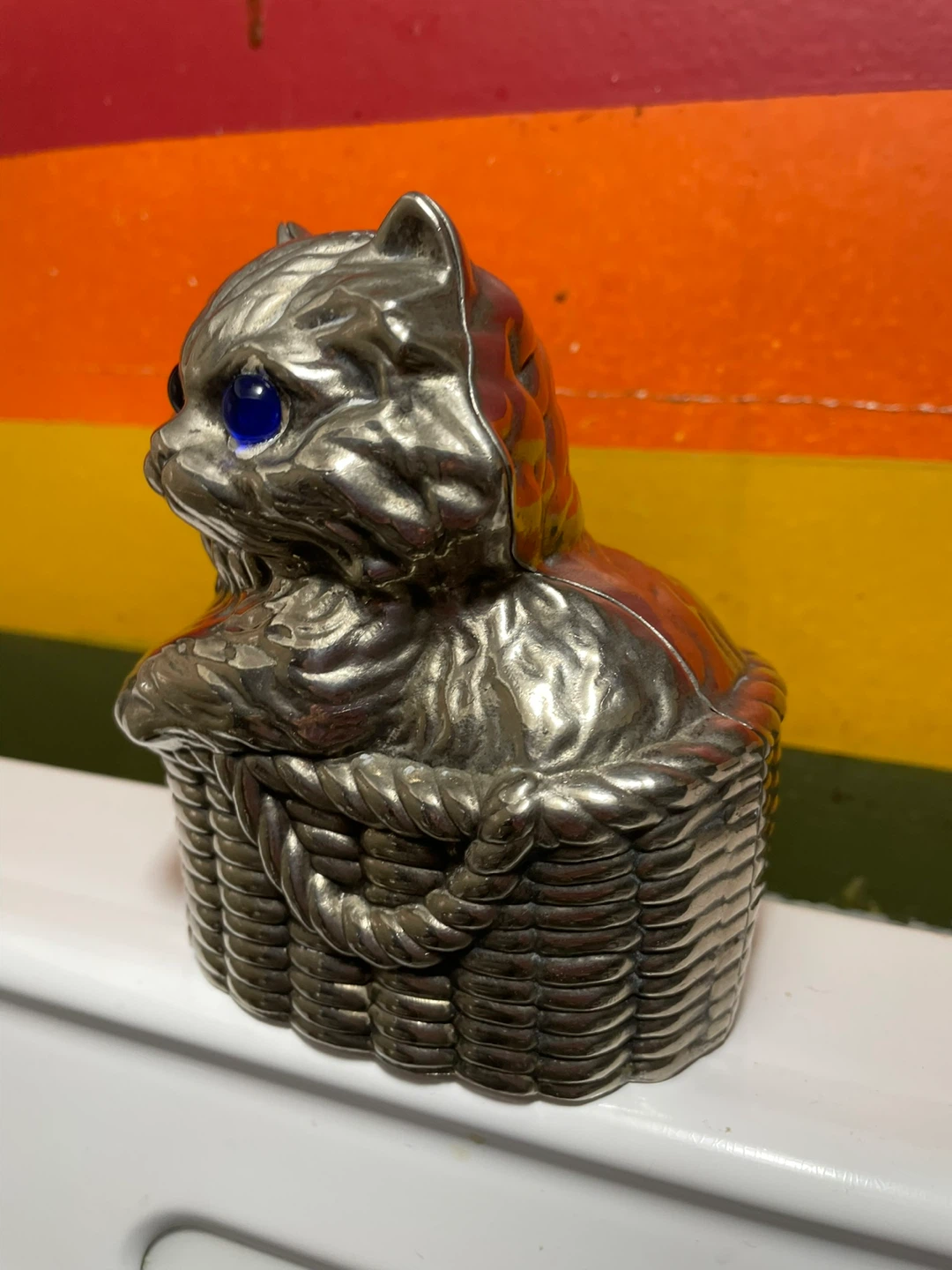 Vintage Silverware Cat Coin Bank - photo 4