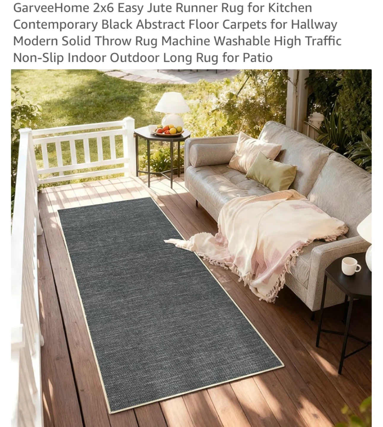New 2x6 Indoor/Outdoor Jute Runner