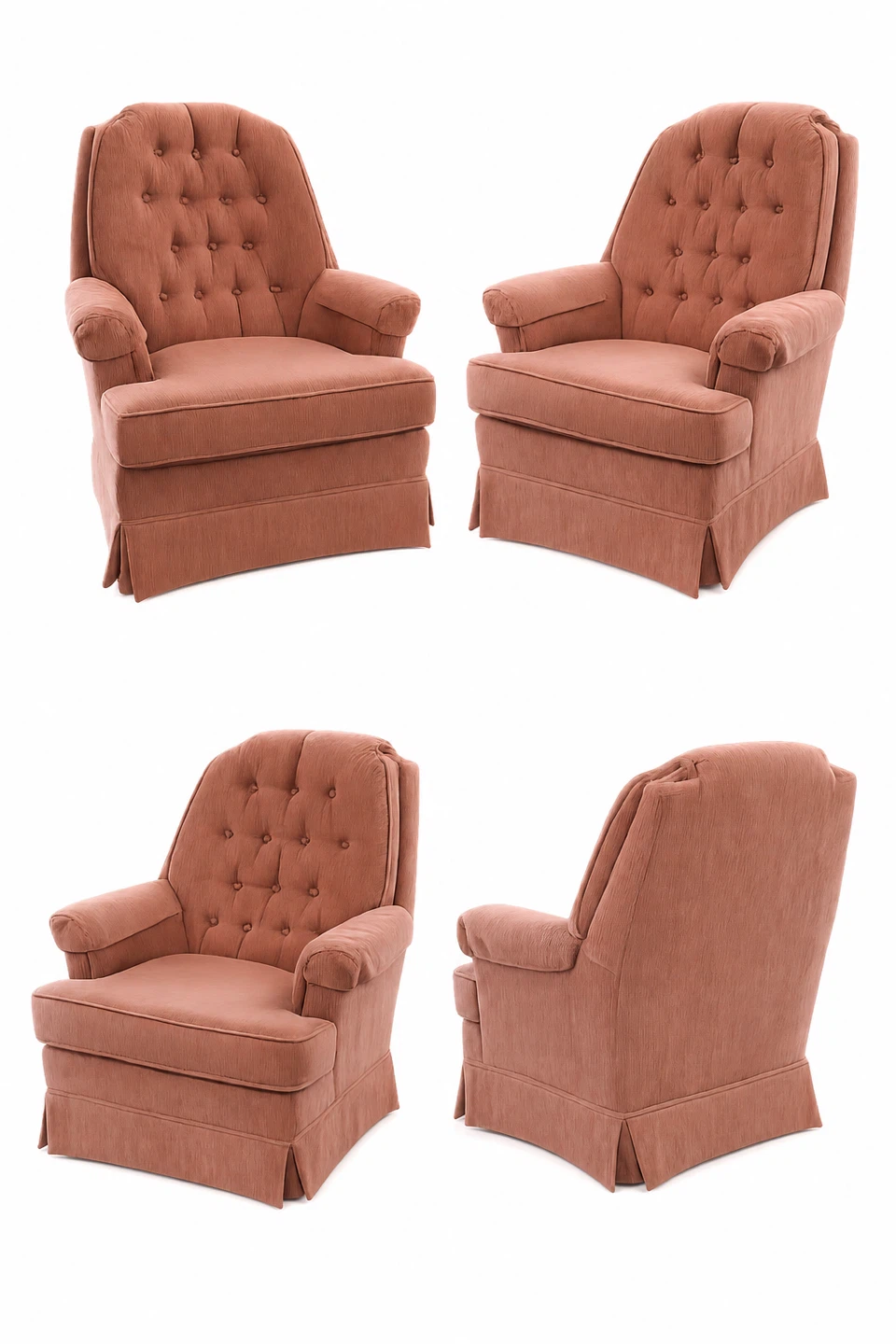 Comfy Tufted Armchair - Rosy Brown Corduroy - photo 2
