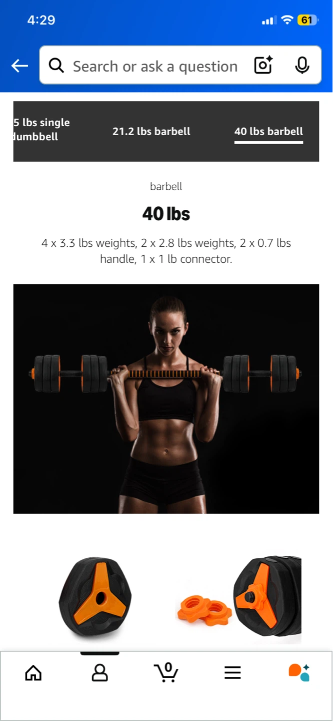 Adjustable Dumbbell Set Up to 40 lbs - photo 4
