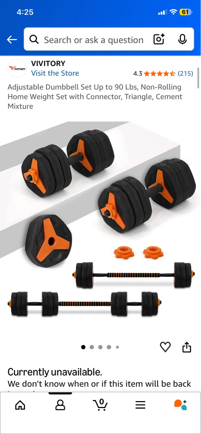Adjustable Dumbbell Set Up to 40 lbs