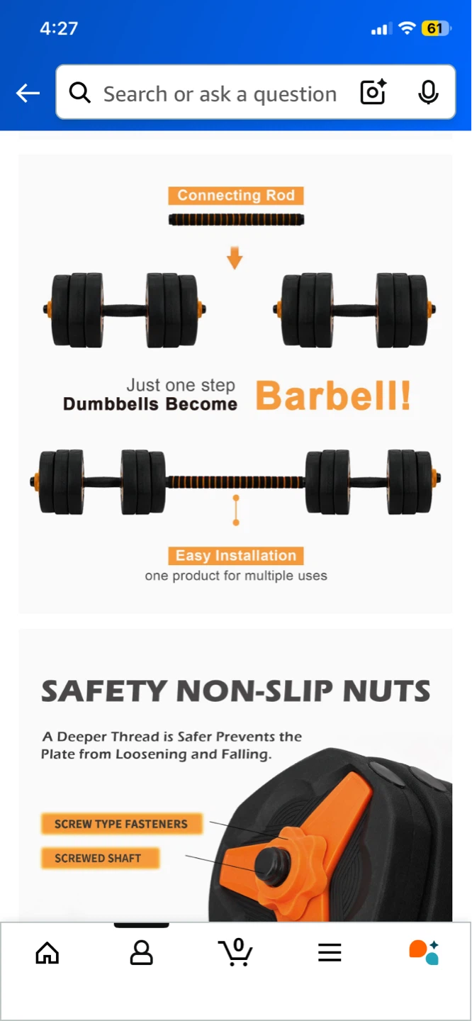 Adjustable Dumbbell Set Up to 40 lbs - photo 3