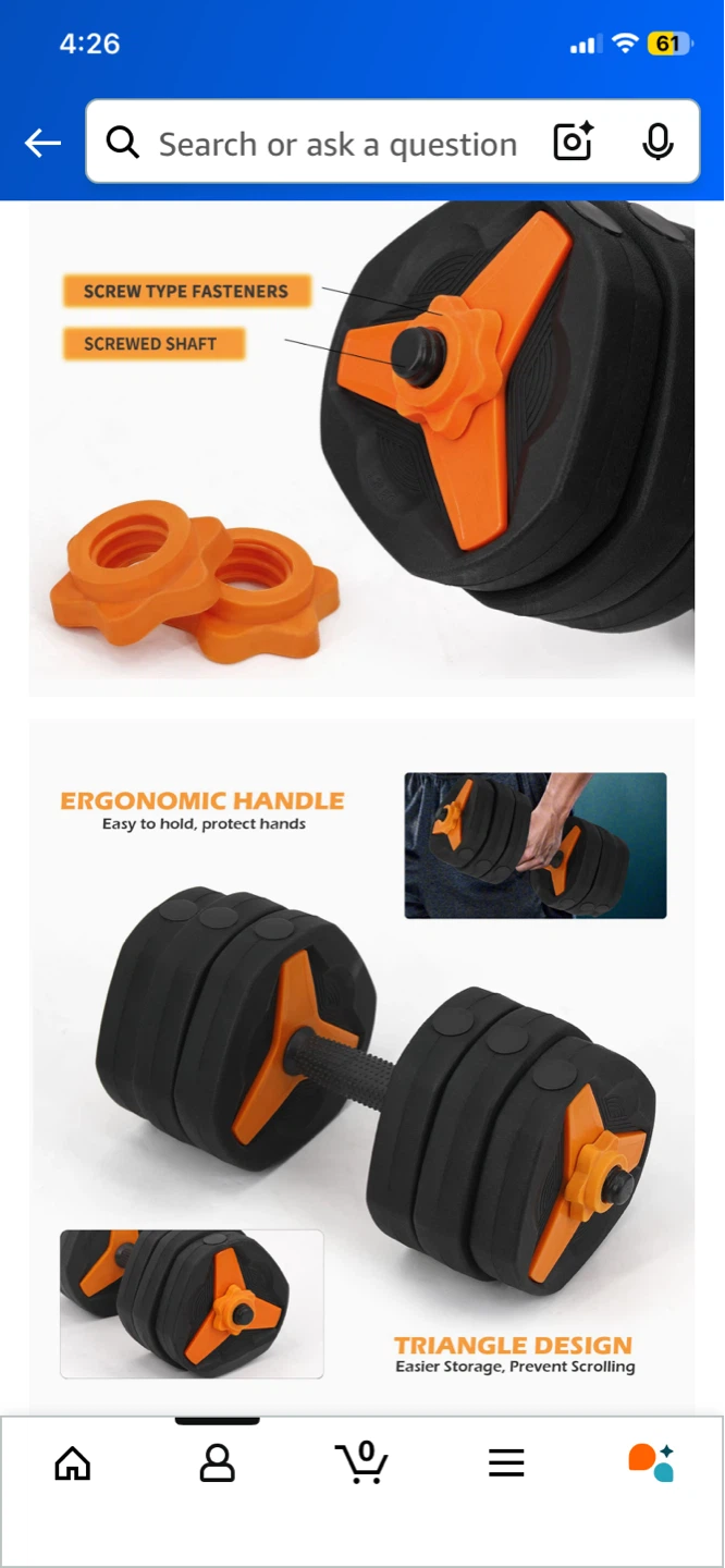 Adjustable Dumbbell Set Up to 40 lbs - photo 2