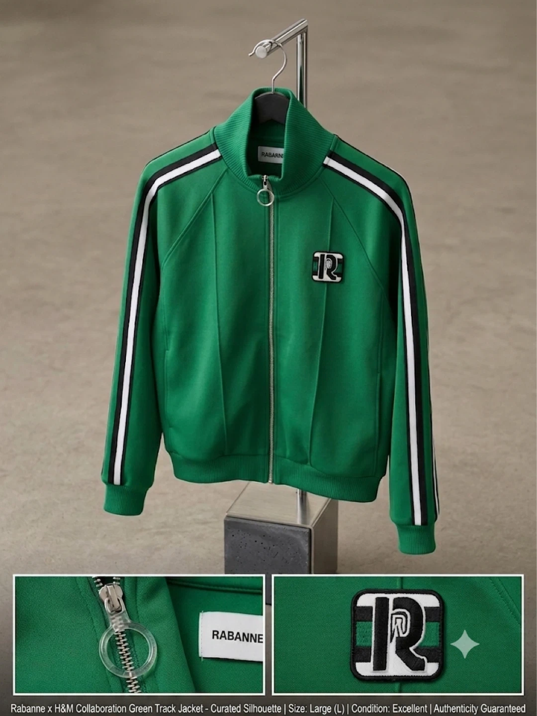 FIFA Fit! Rabanne  x H&M Collaboration Green Track Jacket - photo 3