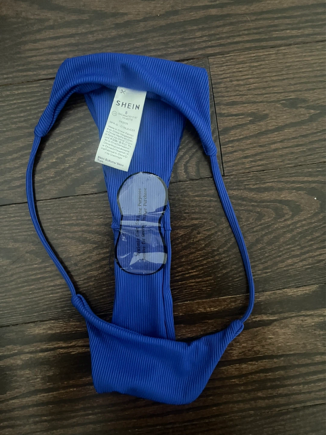 SHEIN Blue Ribbed String Bikini Set - photo 2