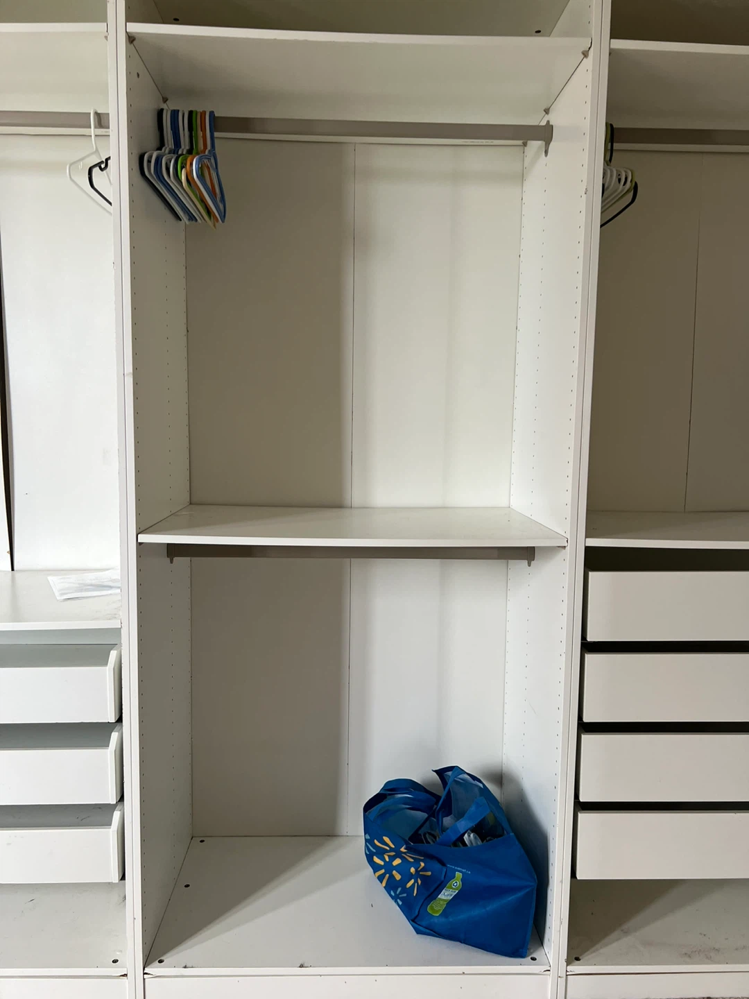3-Section White Modular Closet System with Drawers & Rods - photo 2