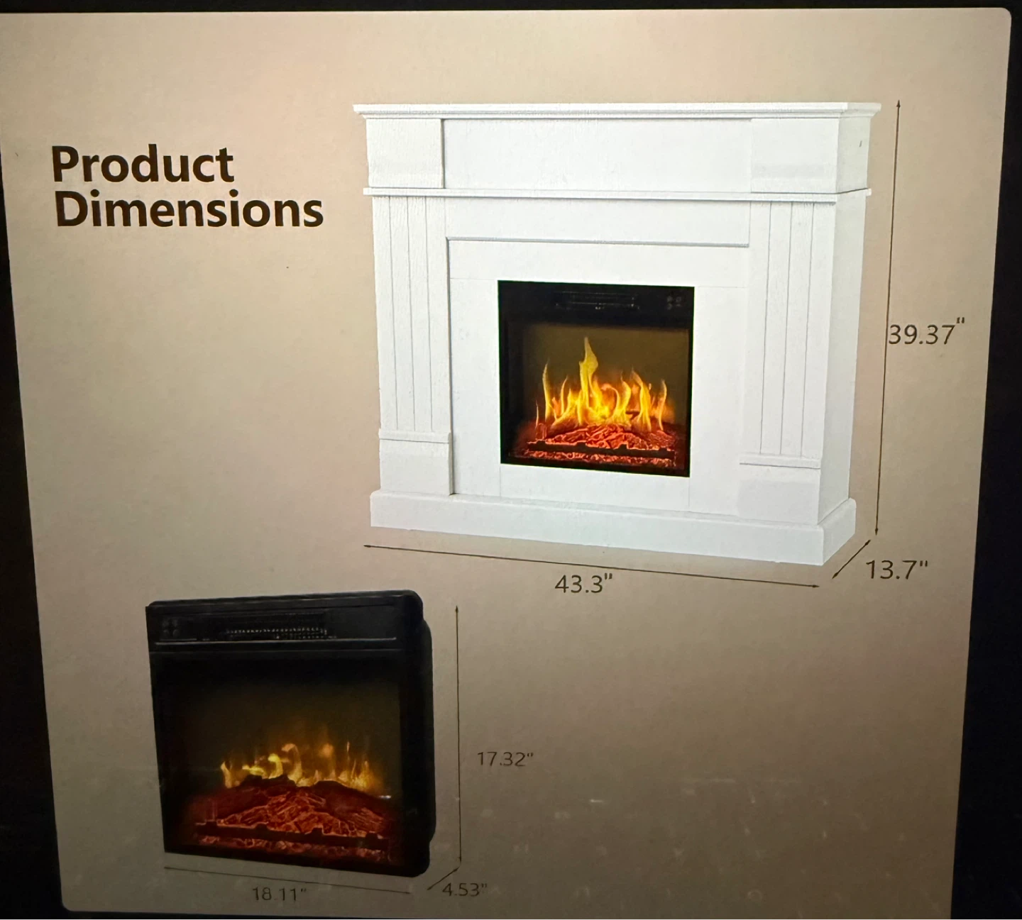 Electric Fireplace with Remote - photo 3