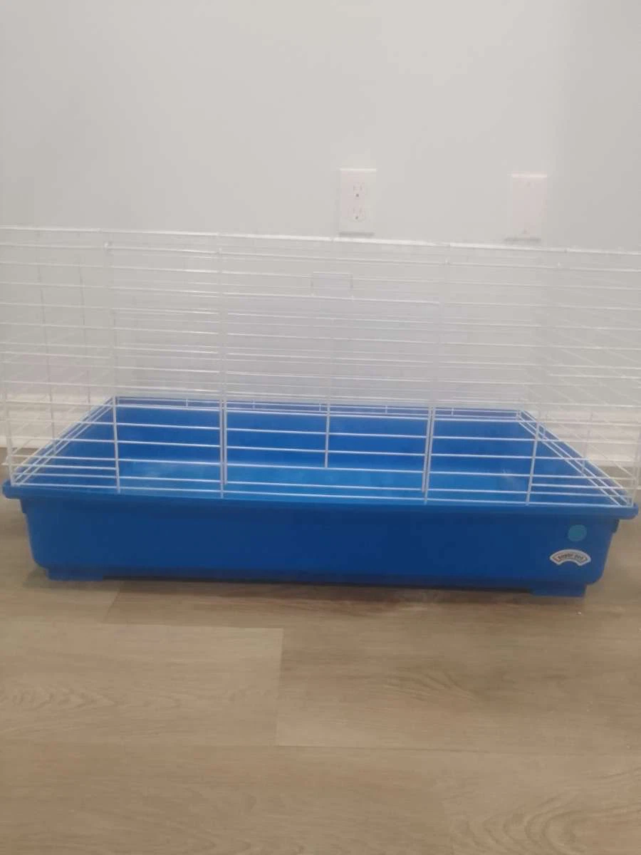 Blue and White Small Animal Cage with Ramp