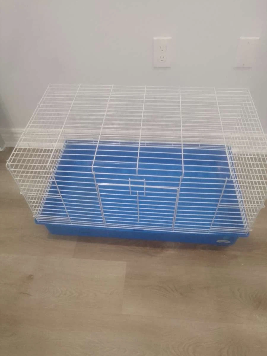 Blue and White Small Animal Cage with Ramp - photo 2