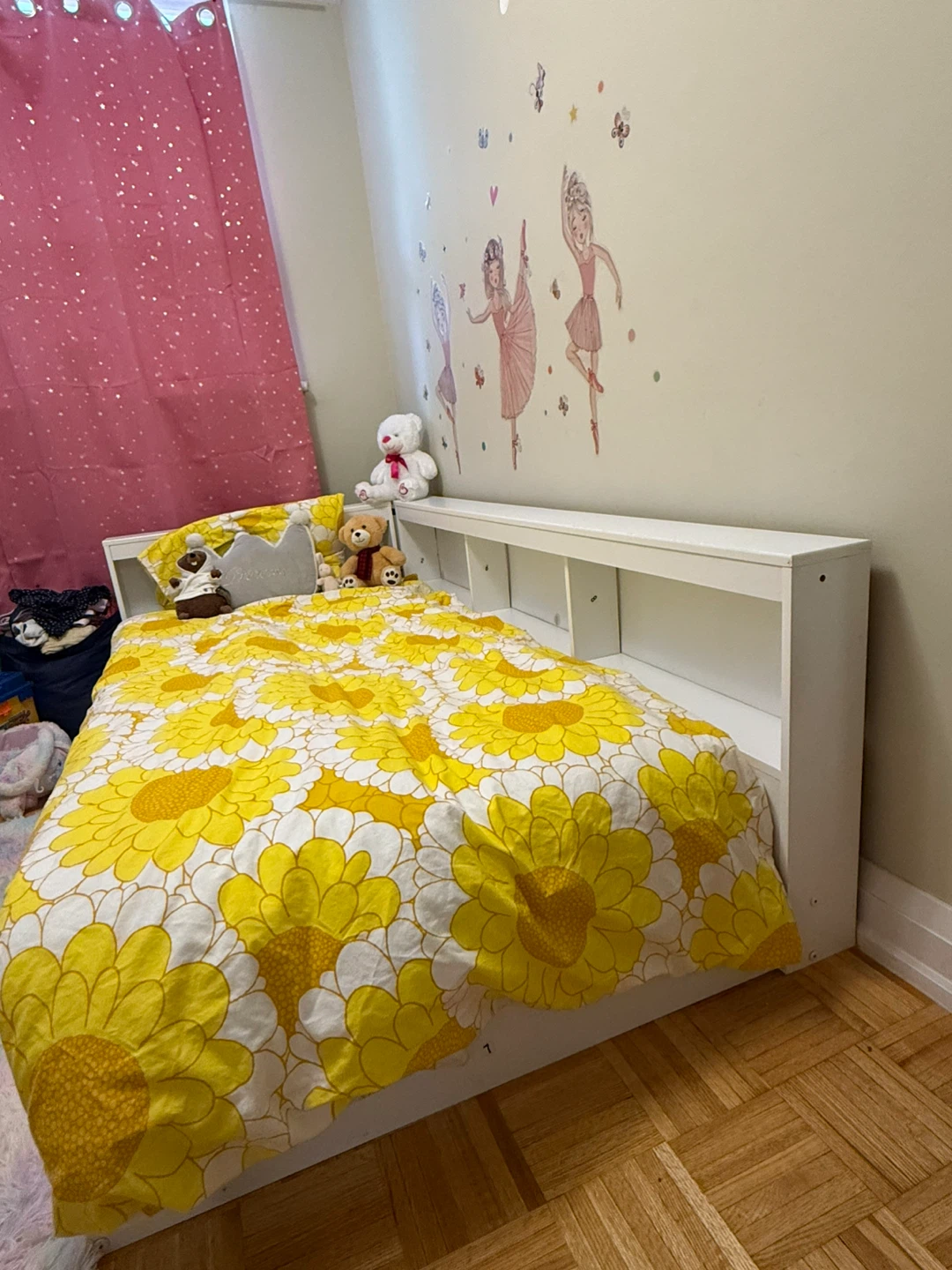8” Box spring + Kids Twin Bed Frame with Bookcase Headboard - photo 2