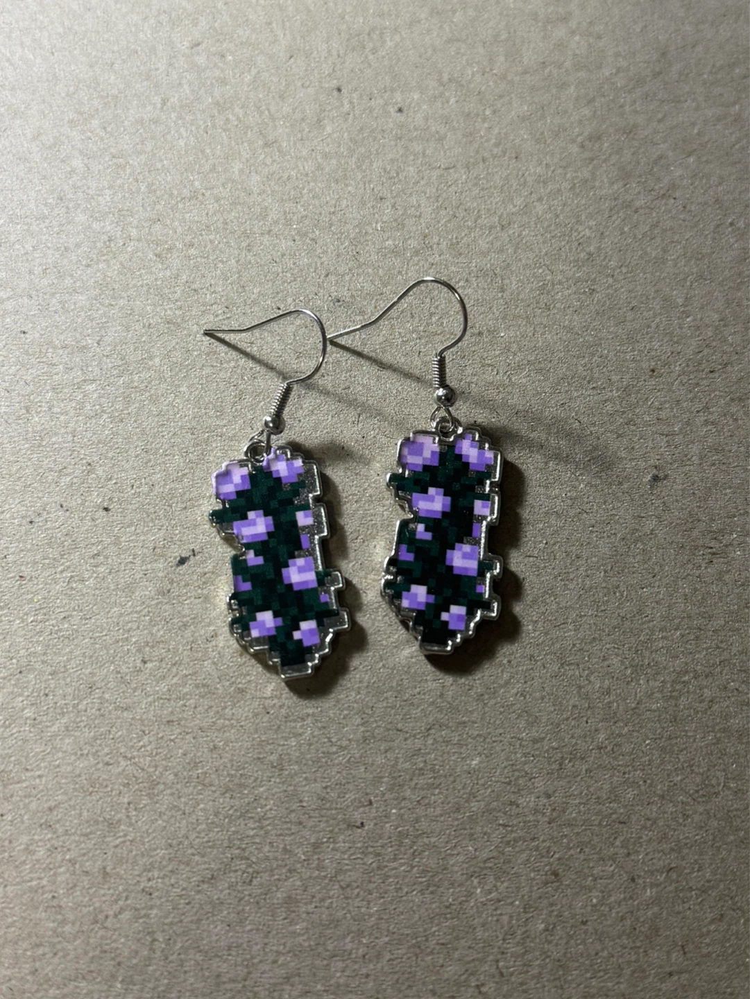Minecraft Peony Flower Dangle Earrings - photo 2