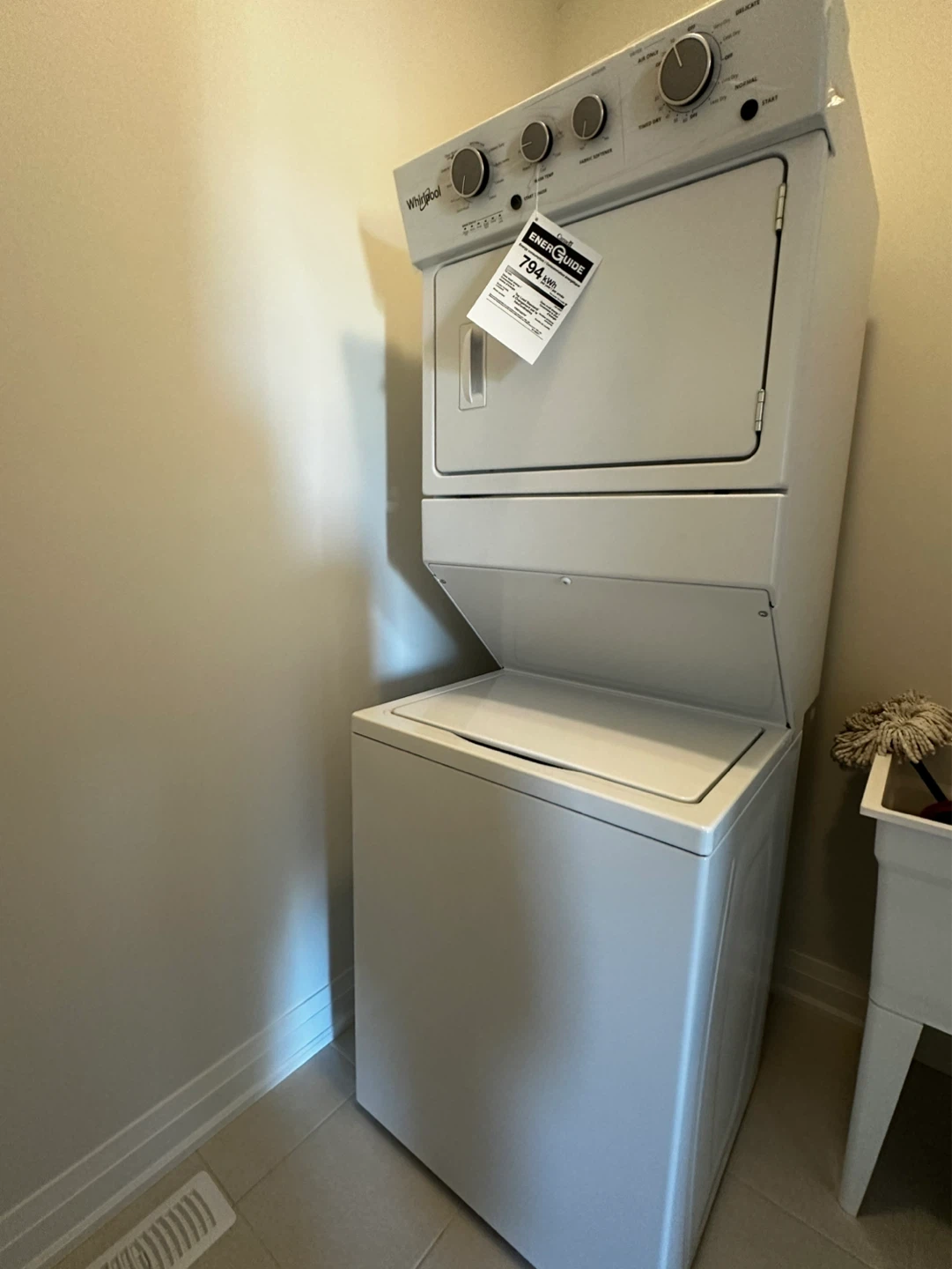 Whirlpool stack washer and dryer combo