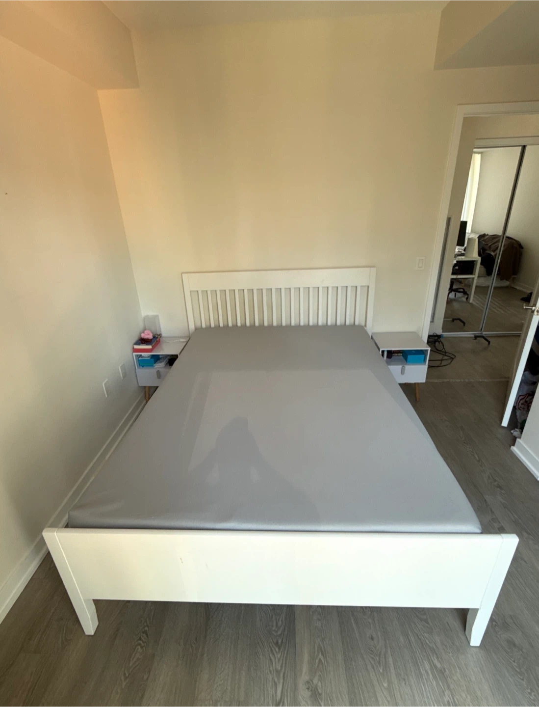 White IKEA Queen bedframe - photo 2