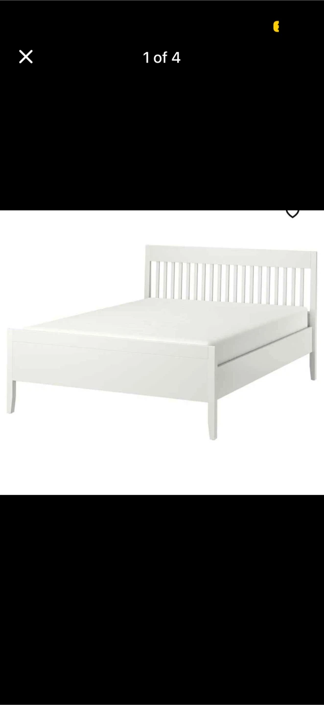White IKEA Queen bedframe - photo 4