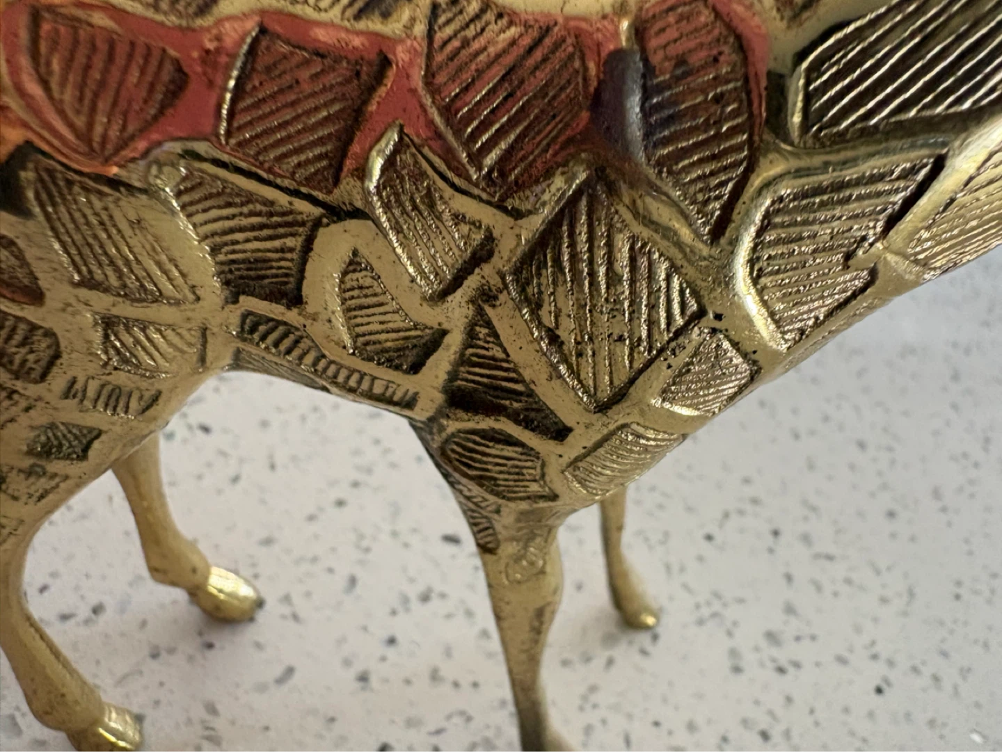 twin vintage giraffes in solid brass - photo 3