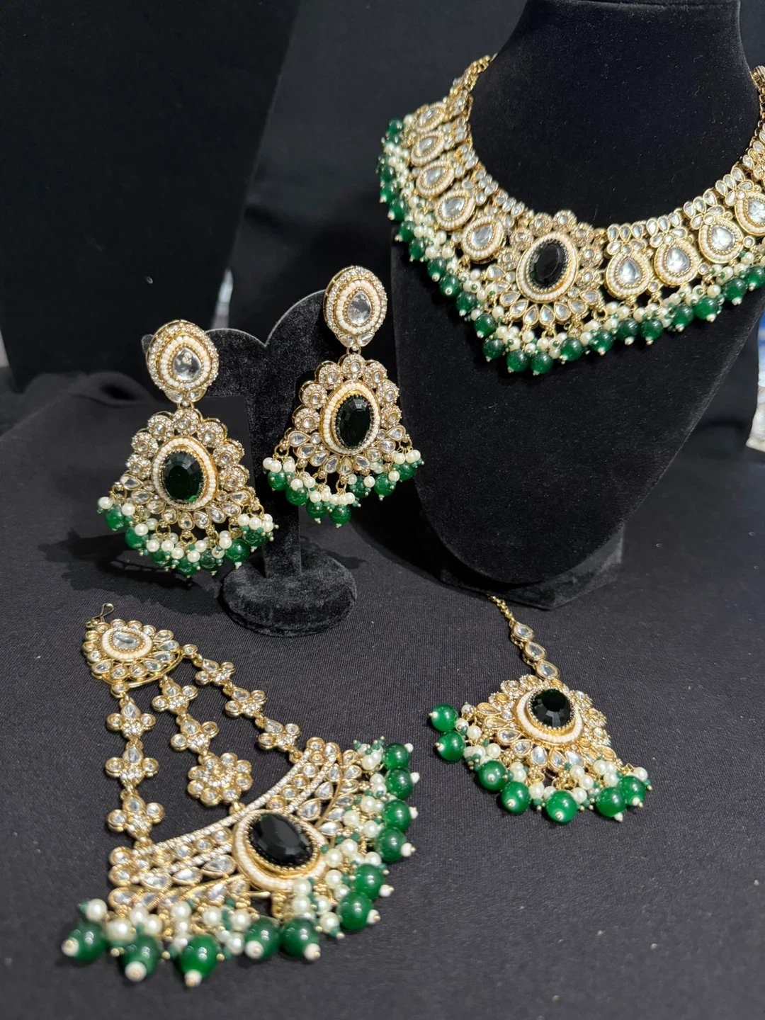 Indian Jewellery Set Necklace Earrings Tikka - photo 4