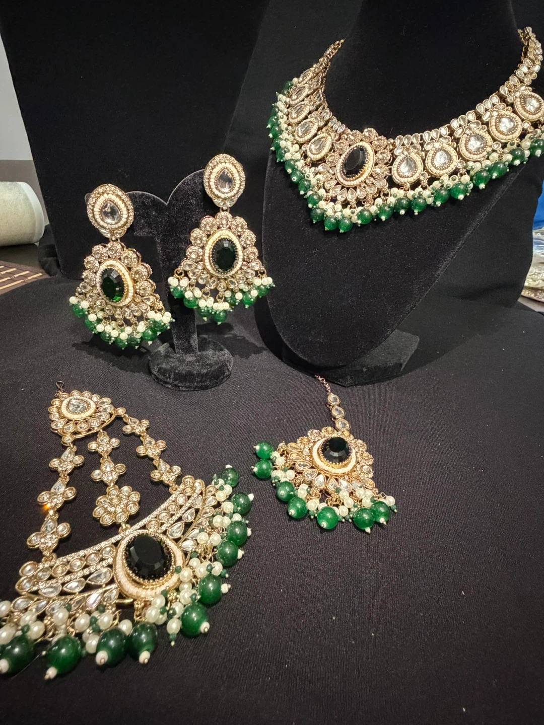 Indian Jewellery Set Necklace Earrings Tikka