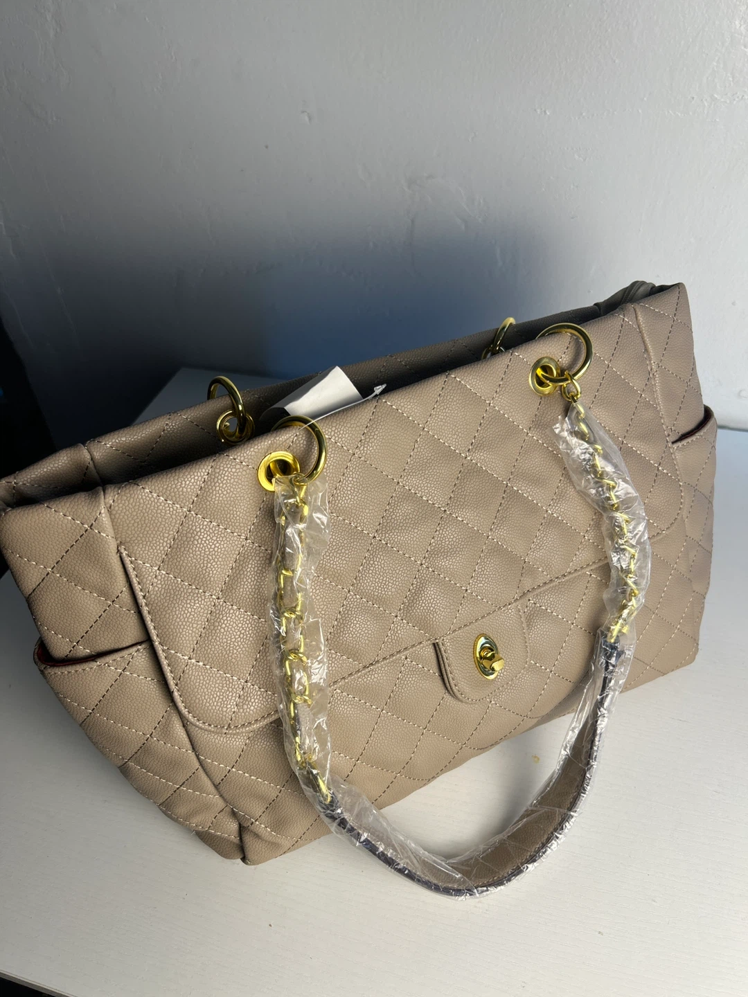 Quilted Chain Handbag Tote Bag