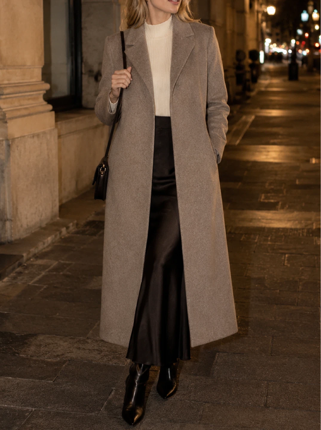 Woman’s brown wool long coat