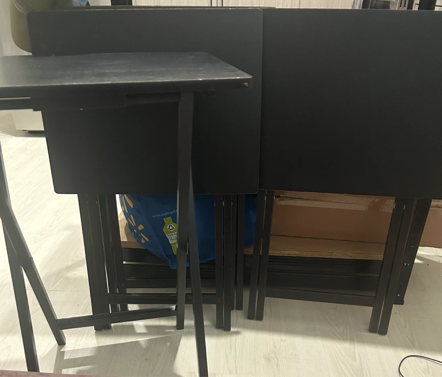 Black TV Tray Table Set
