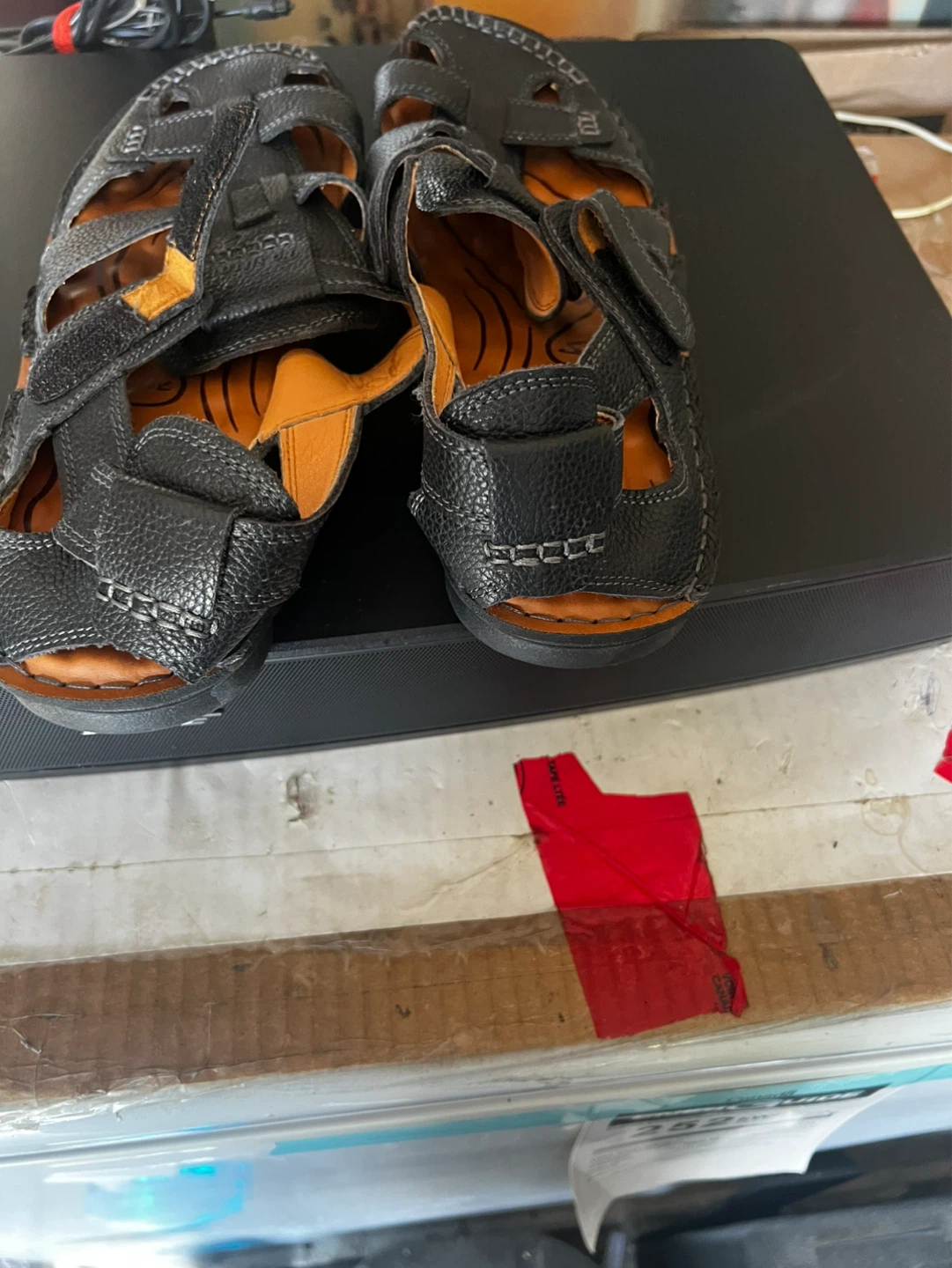 Black Leather Fashion Sport Sandals - photo 5