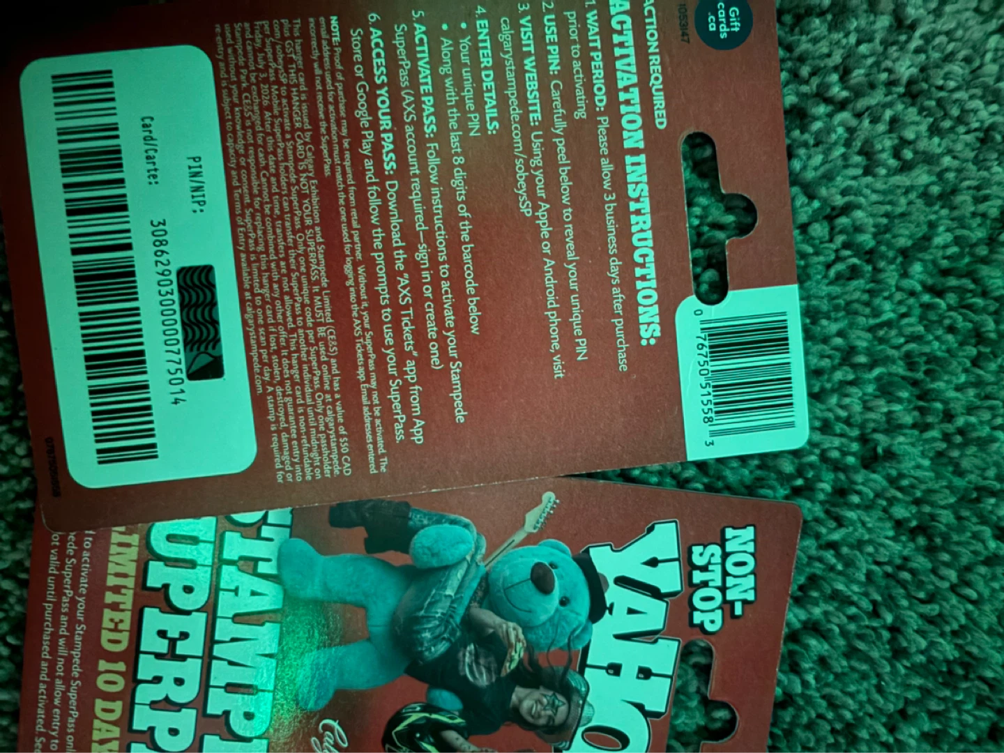 stampede entry card - photo 2