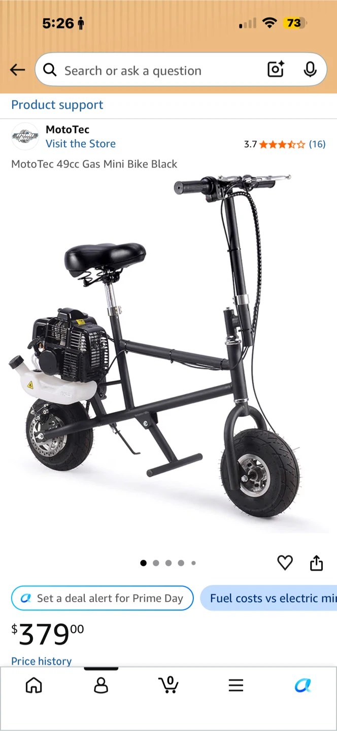 MotoTec 49cc Gas Mini Bike - photo 2