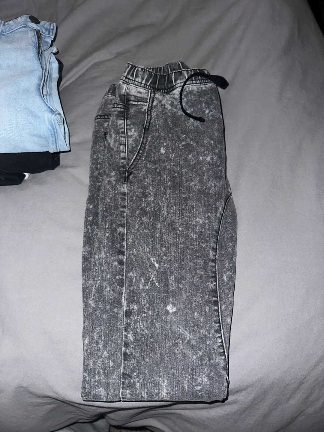 Grey Acid Wash Joggers