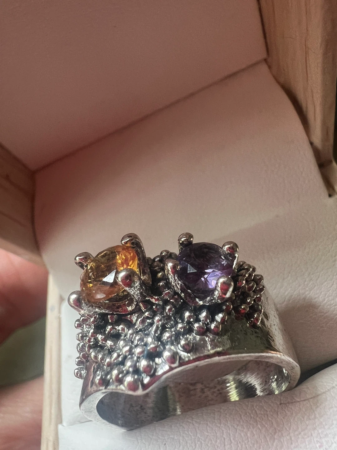 925 Silver Ring with Citrine and Amethyst - photo 2