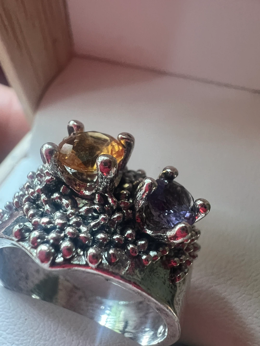925 Silver Ring with Citrine and Amethyst - photo 3