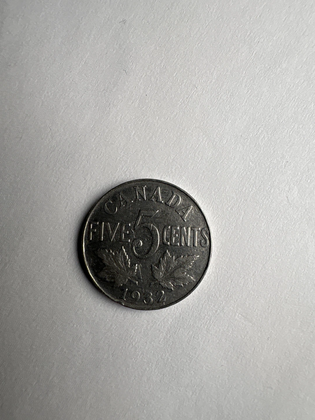 1932 Canada Five Cents Coin