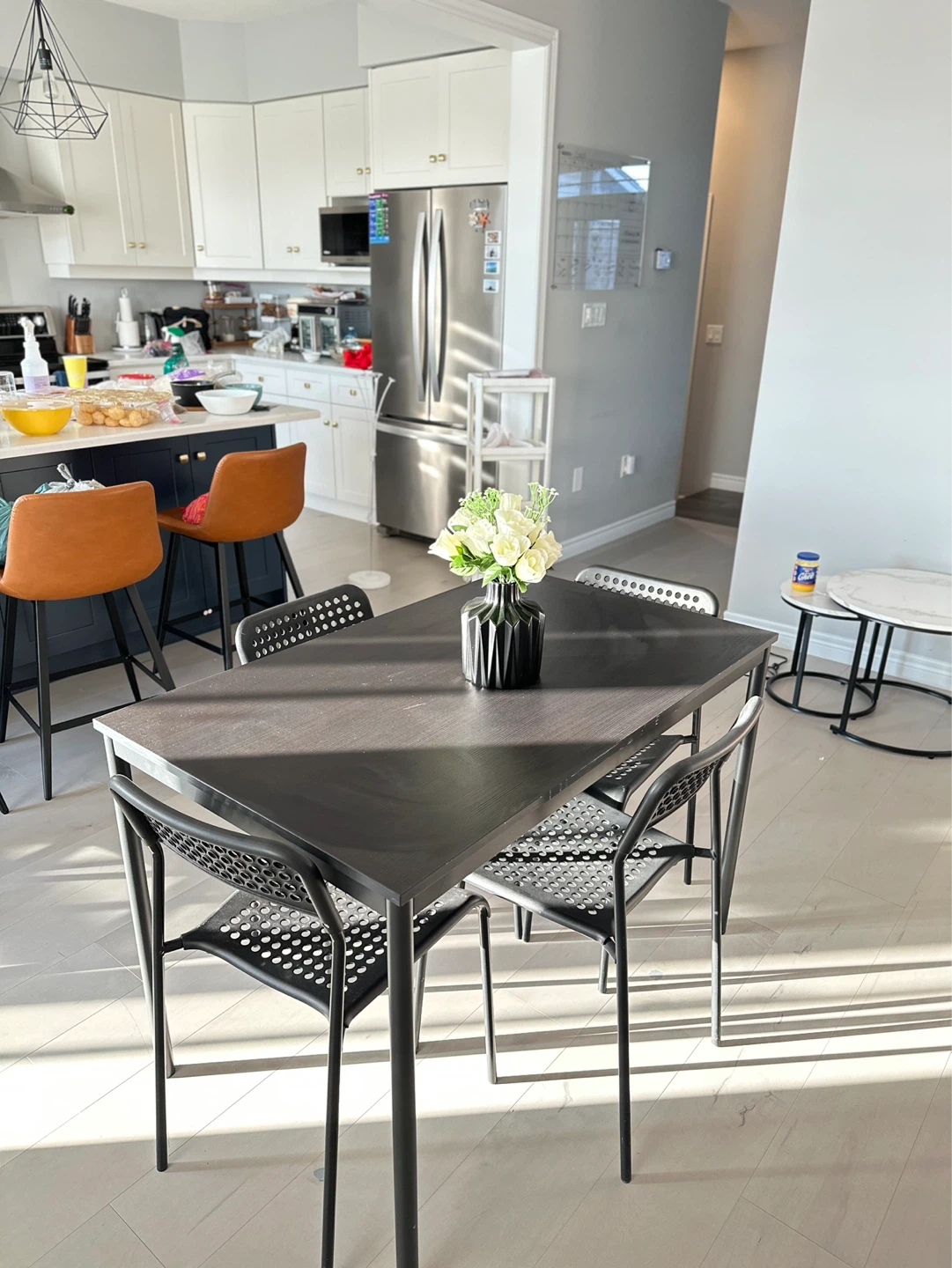 IKEA dining Table and 4 Chairs, Black - photo 2