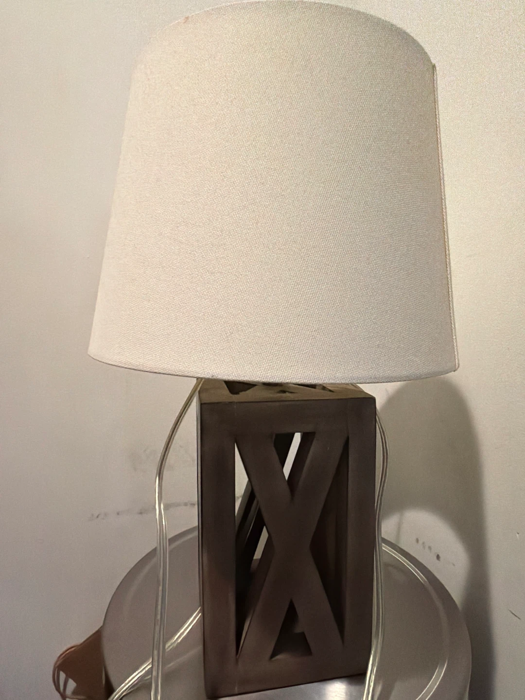 Wooden Table Lamp with Linen Shade