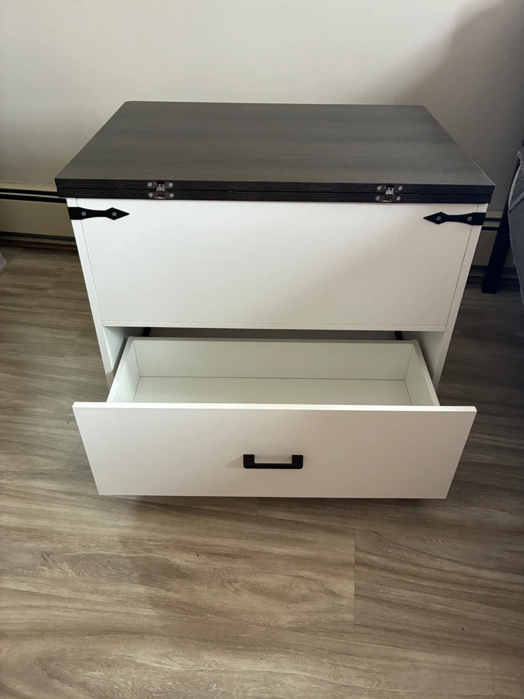 White Lift Top Coffee Table with Drawer - photo 5