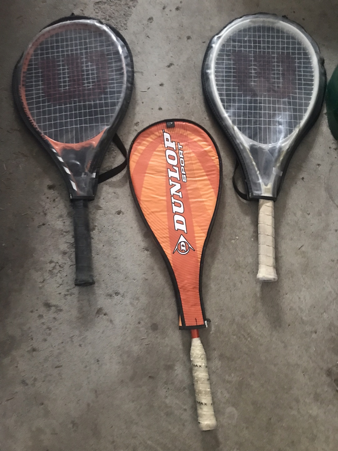 Wilson and Dunlop Tennis Rackets with Covers