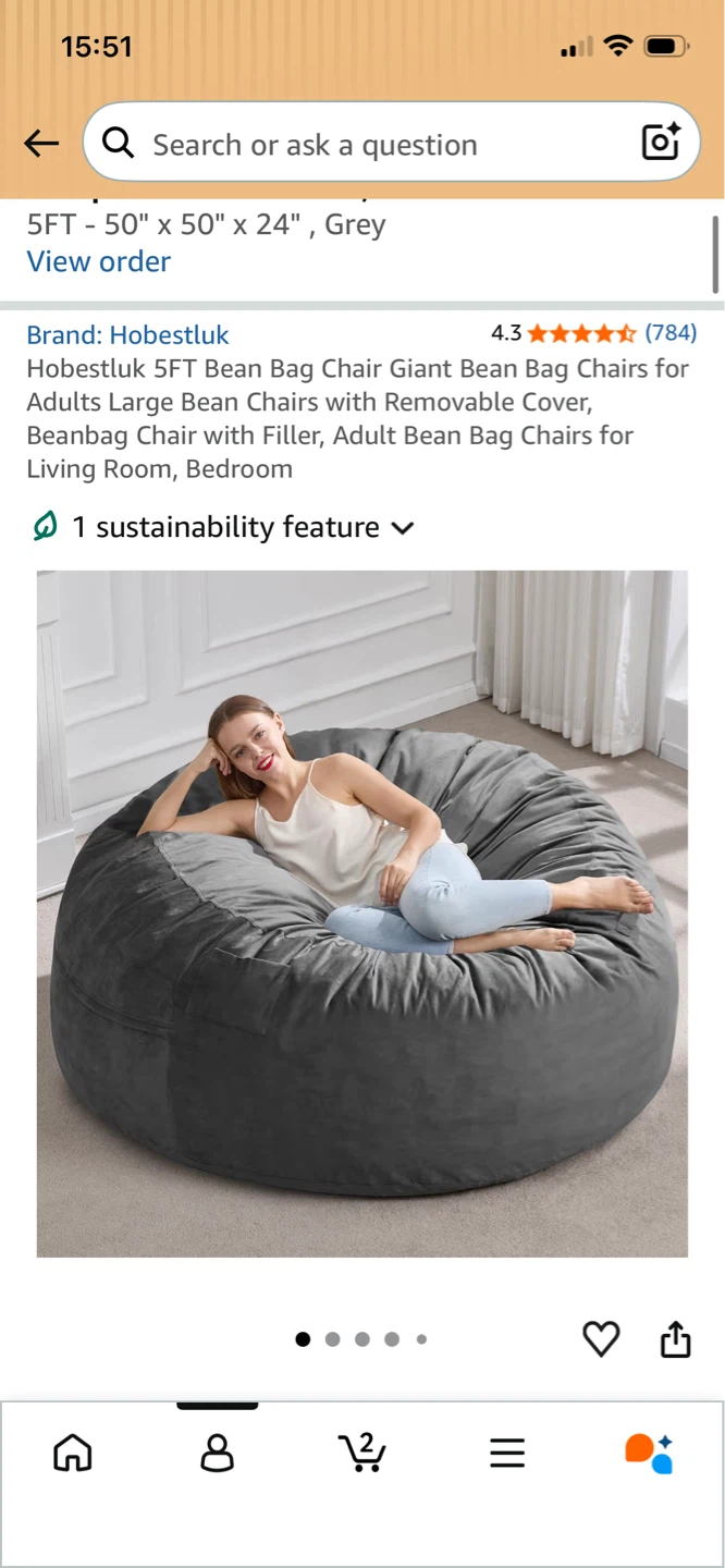 Hobestluk 5FT Bean Bag Chair - photo 3
