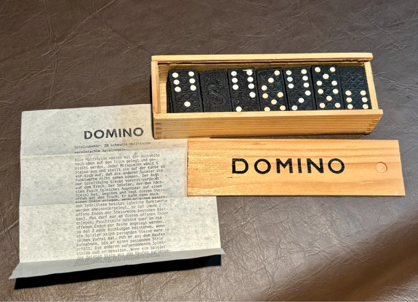 Vintage Domino Set in Wooden Box