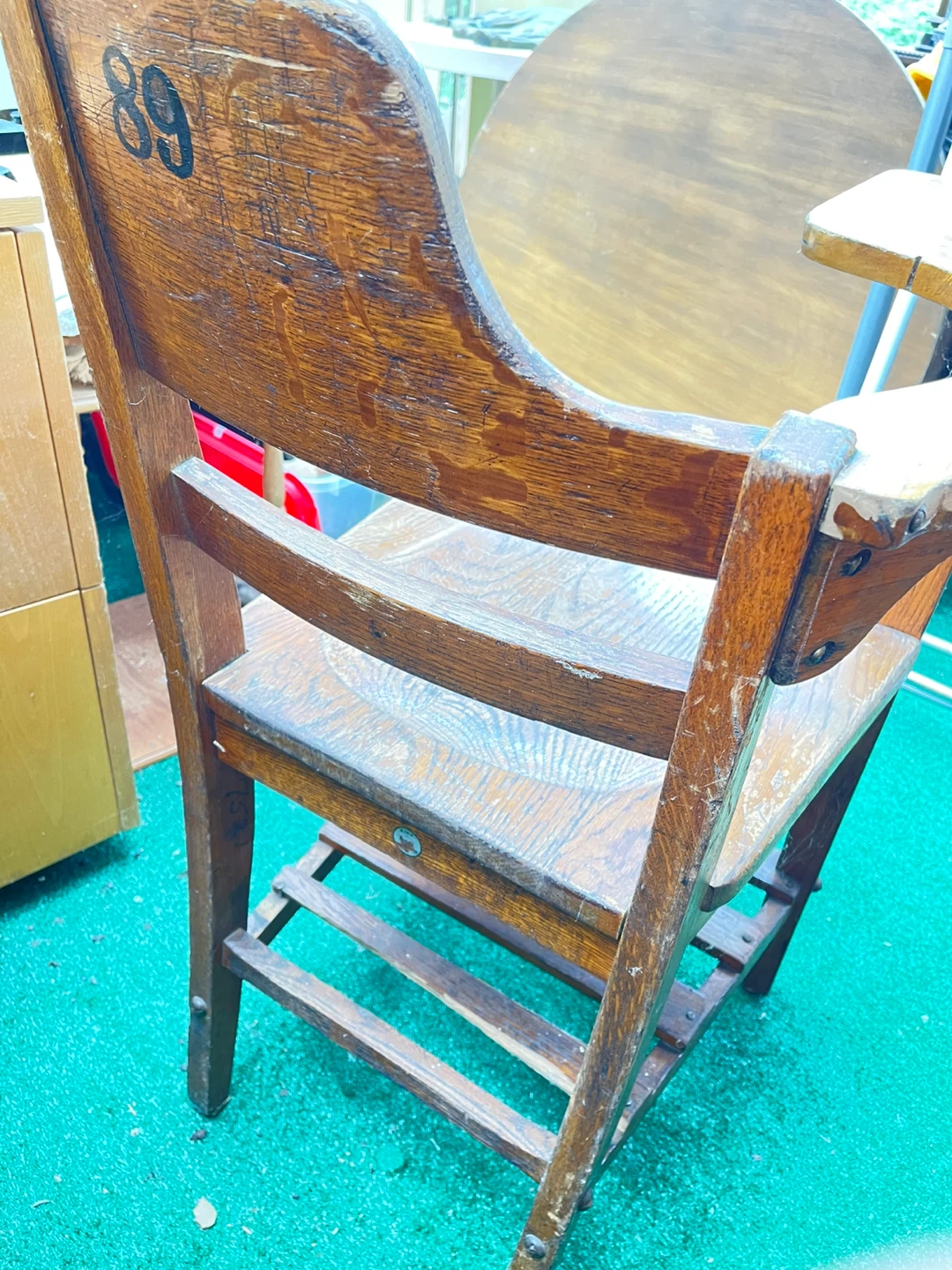 Vintage Wooden School Desk Chair – Retro Charm/Decor - photo 5