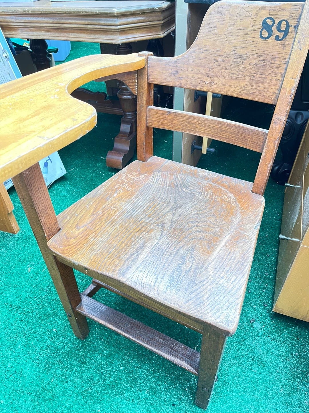 Vintage Wooden School Desk Chair – Retro Charm/Decor - photo 3