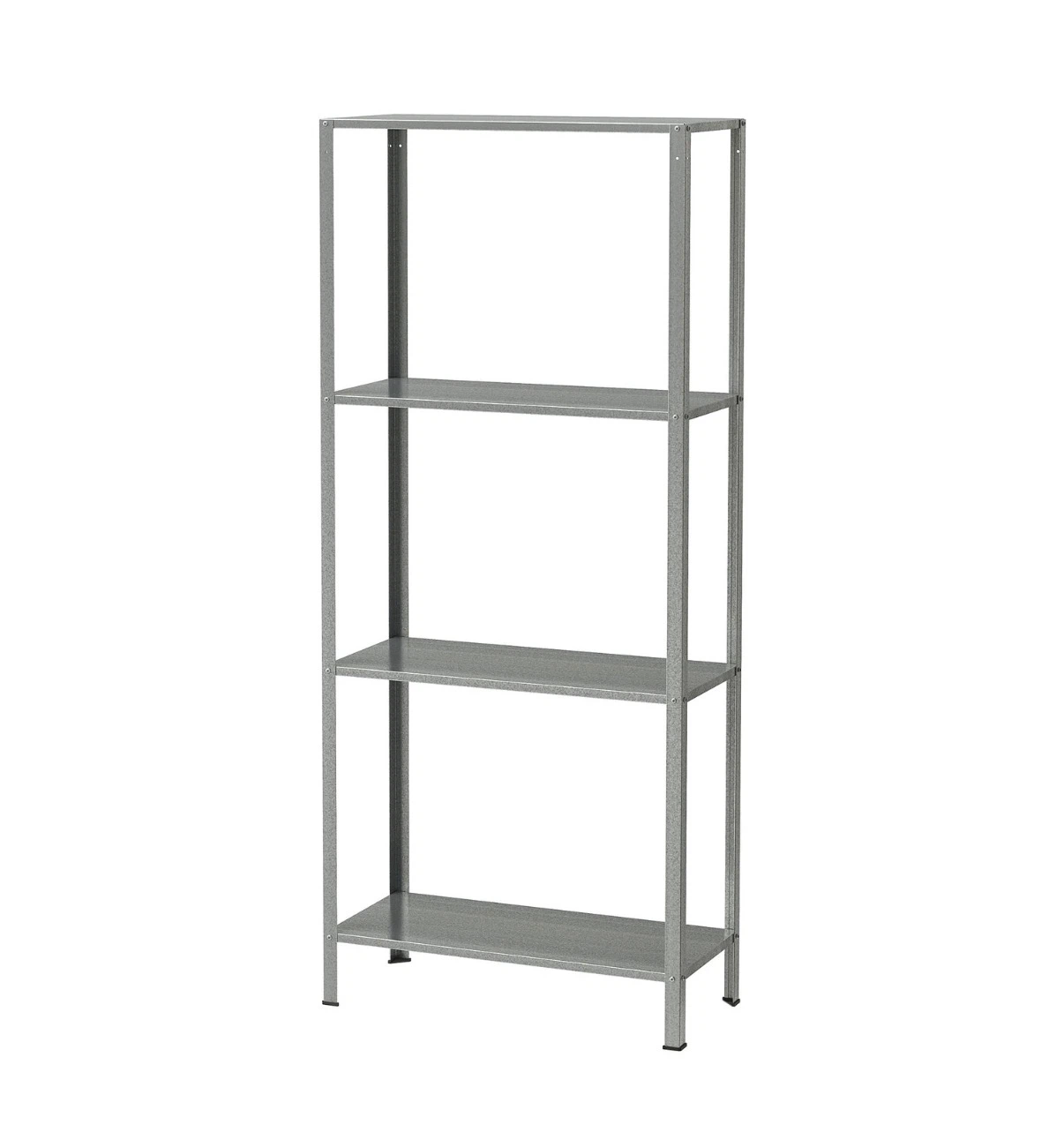 Grey Metal 4-Shelf Shelving Unit